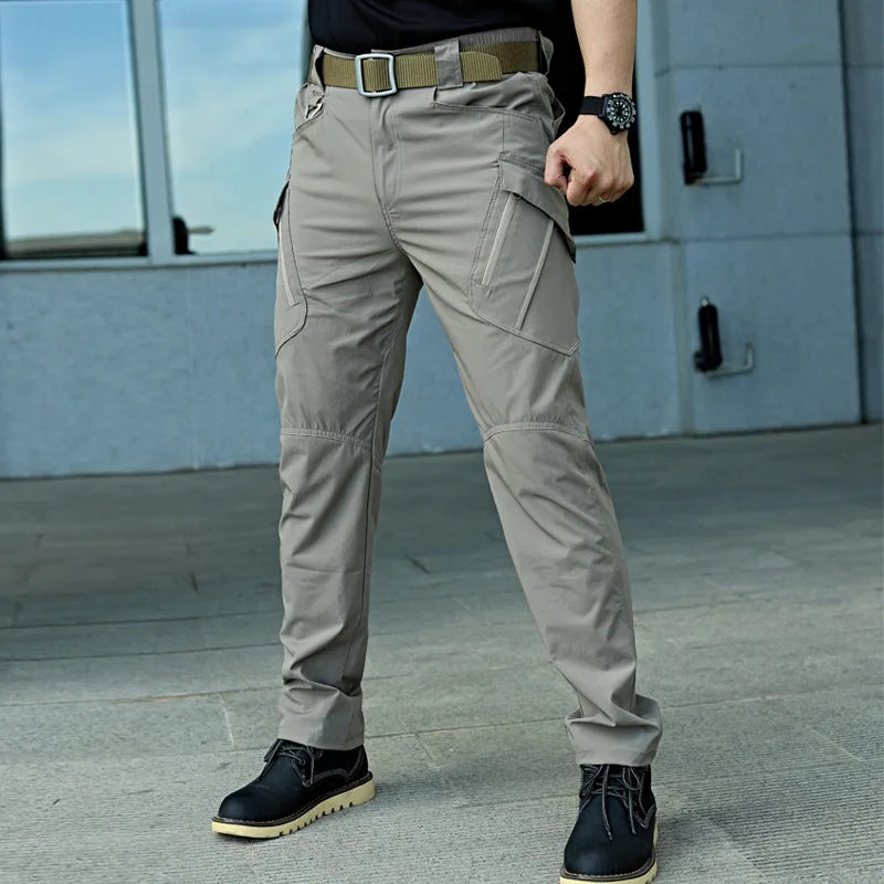 Summer Military Tactical Cargo Pants Casual Trousers Men Wear-resisting Multi-Pockets Quick Dry Outdoor Hiking Work Trousers Men