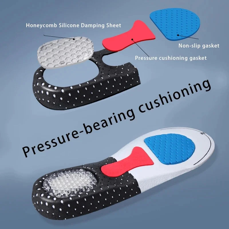 Silicone Sports Insole Arch Support Sports Insole Running Gel Insole Insert Buffer, MEN'S AND WOMEN'S Sports Insole