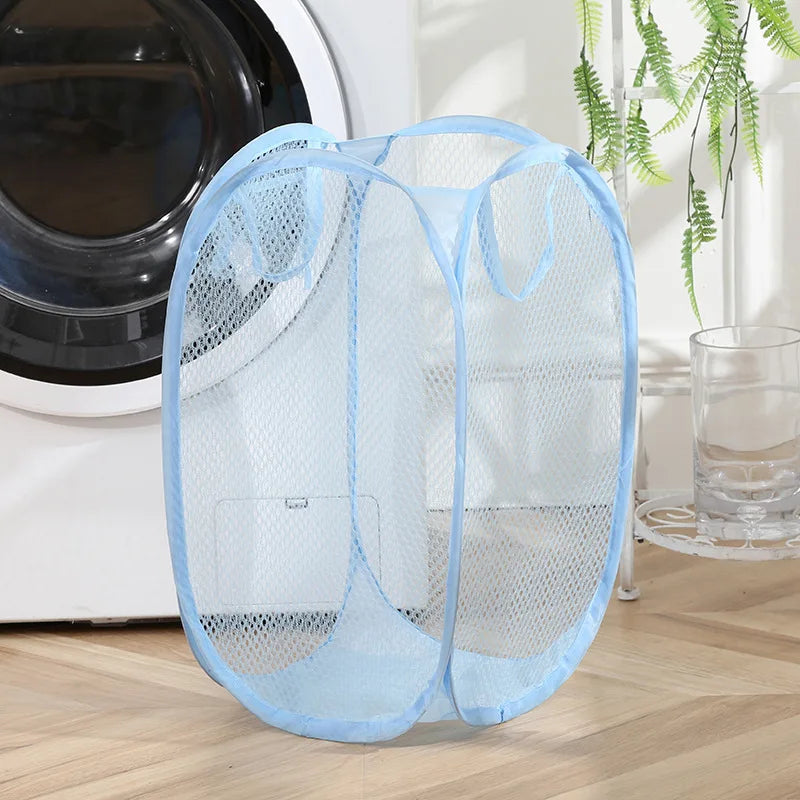 Mesh Foldable Dirty Clothes Basket, Monochrome Minimalist Dirty Clothes Basket, Household Bathroom Laundry Basket