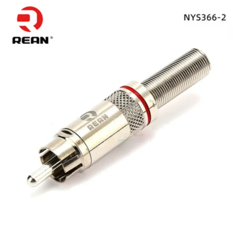 1pcs REAN RCA audio AV video plug gold-plated large tail diameter NYS366-BG fever HIFI DVD