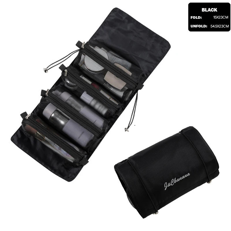 4PCS In 1 Cosmetic Bag for Women Zipper Mesh Separable Cosmetics Pouch Ladies Foldable Nylon Bag Rope Makeup Brushes Storage Bag