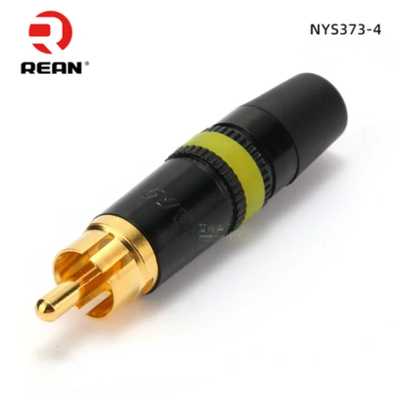 1pcs REAN RCA audio AV video plug gold-plated large tail diameter NYS366-BG fever HIFI DVD