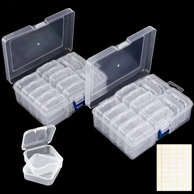 Transparent Plastic Box, Packaging Box, Female Jewelry Portable Handheld Diy Handmade Material Desktop Storage Set Box