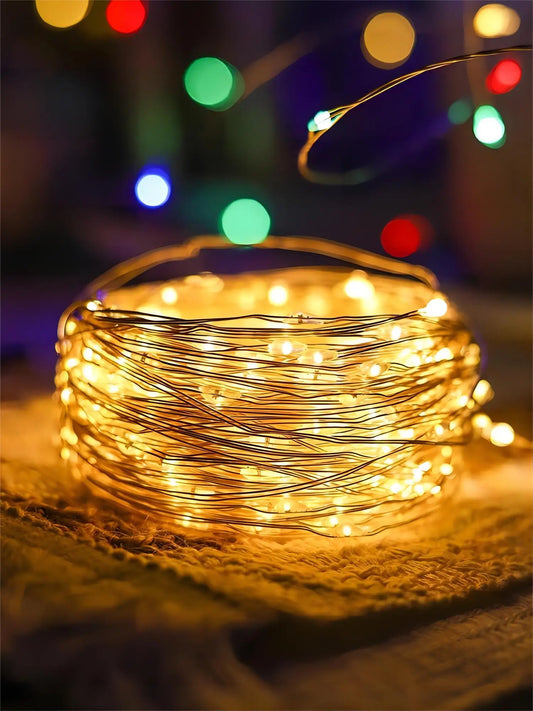 Warm White 5M 50LED Copper Wire String Light Use For Decoration