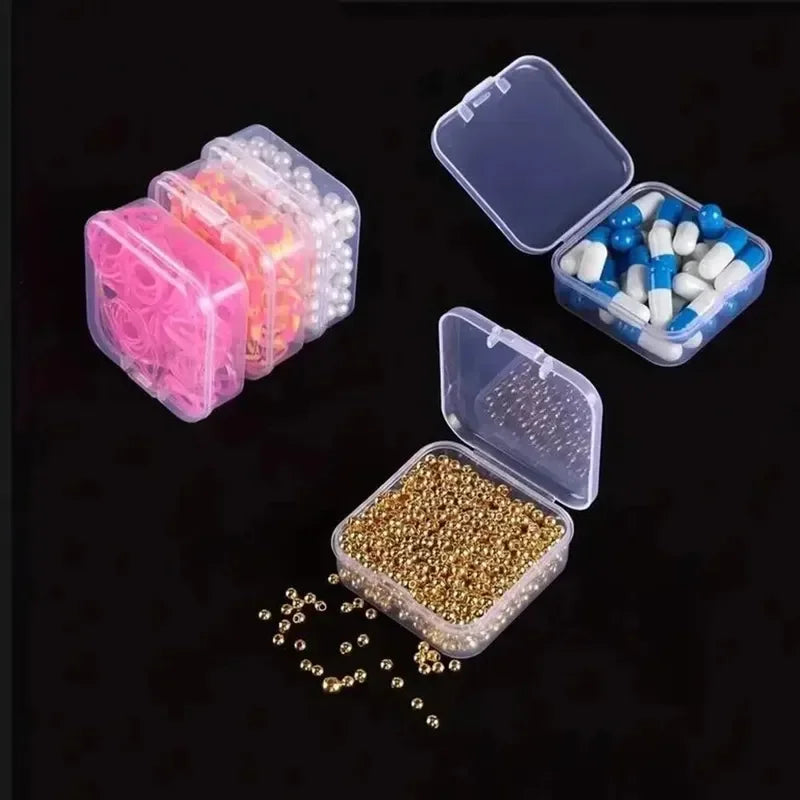 Transparent Plastic Box, Packaging Box, Female Jewelry Portable Handheld Diy Handmade Material Desktop Storage Set Box