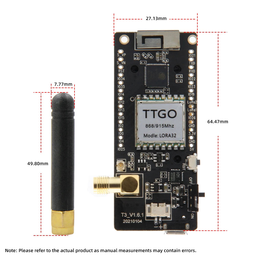 LILYGO® TTGO LoRa32 V2.1_1.6 Version 433/868/915Mhz ESP32 LoRa OLED 0.96 Inch SD Card Bluetooth WIFI Wireless Module ESP-32  SMA