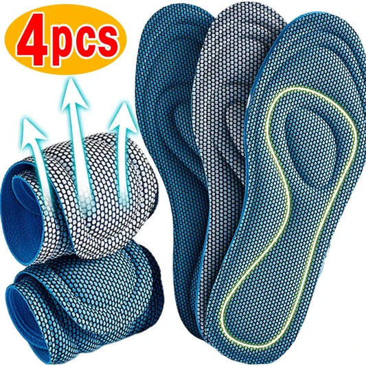 2 Pairs Memory Foam Orthopedic Insoles for Shoes Antibacterial Deodorization Sweat Absorption Insert Sport Shoes Running Pads