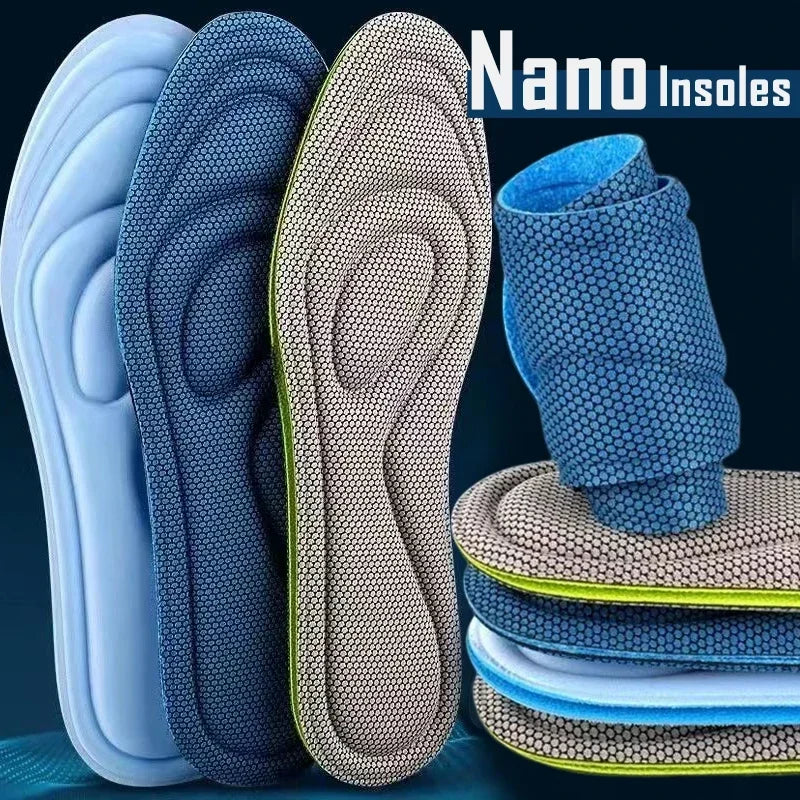 2 Pairs Memory Foam Orthopedic Insoles for Shoes Antibacterial Deodorization Sweat Absorption Insert Sport Shoes Running Pads