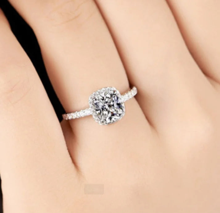 New 925 Sterling Silver Ring Heart Sparkle AAA Zircon High Quality For Women Rings Wedding Fine Jewelry Accessories Party Gift