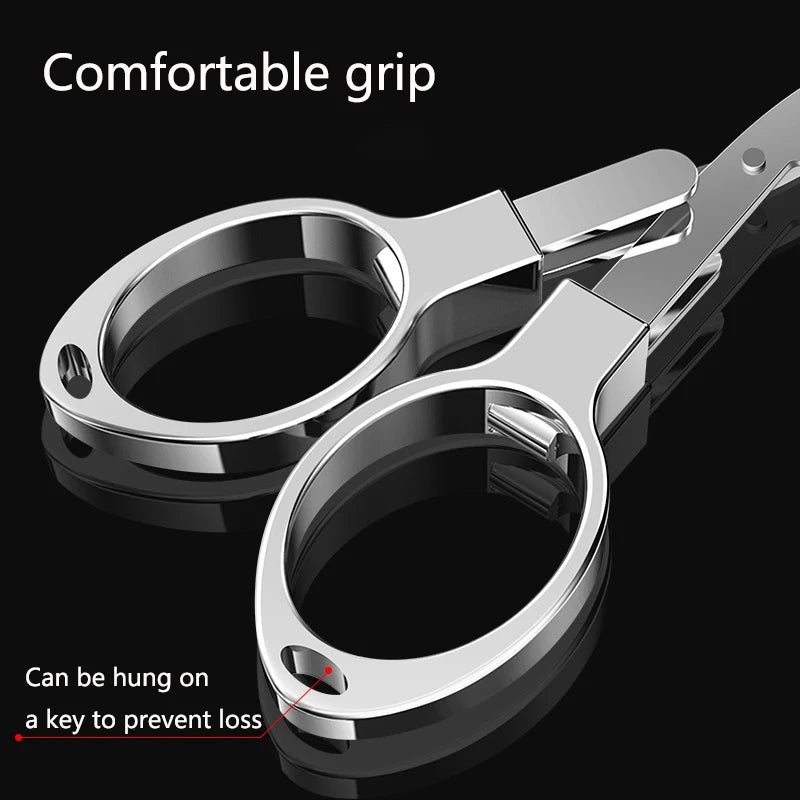 Portable Folding Scissors Carbon Steel Fishing Line Cutting Tools Mini Tackle Supplies Multifunctional Needlework Scissors