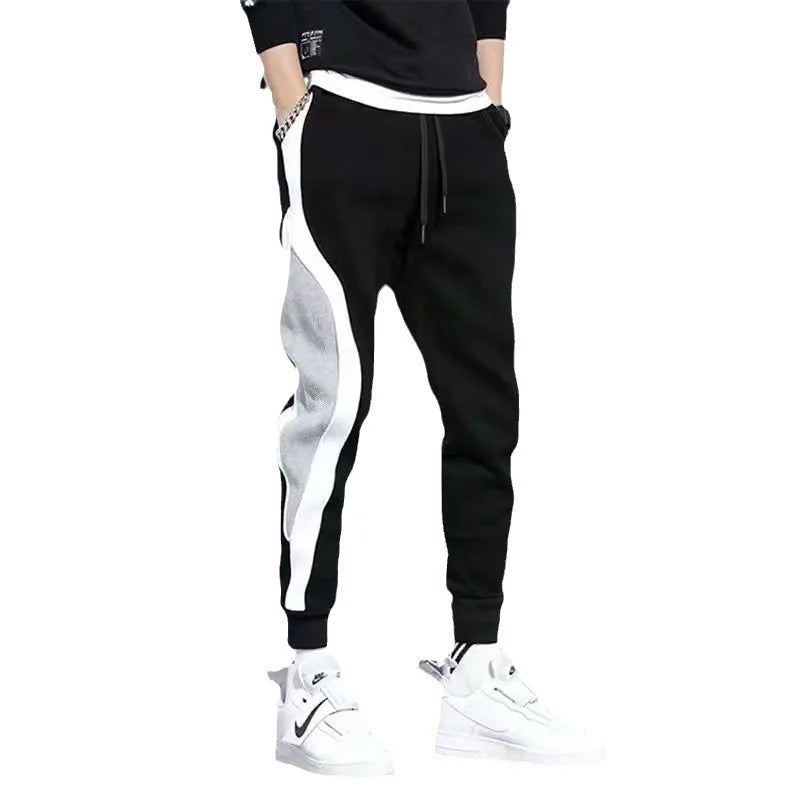 Men's Sports Pants Spring Autumn Male Loose Fitting Leggings Patchwork Running Training Casual Pants Fashion Outfit Trousers