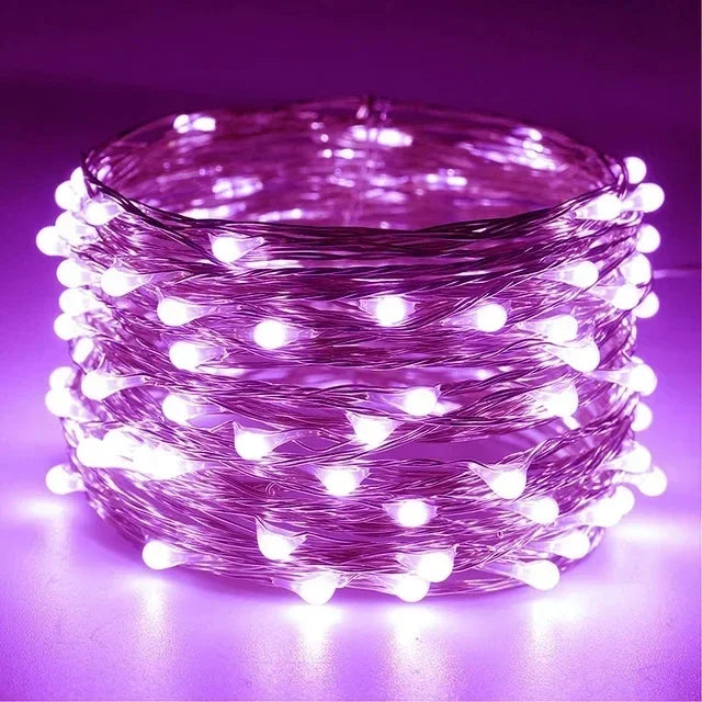 1/2/3/5/10/20M LED Fairy Lights Battery Powered Copper Wire String Lights For Bedroom Garden Party Wedding Christmas Decoration