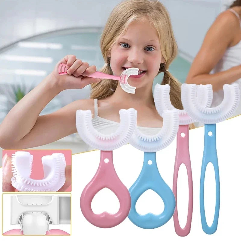 Baby Toothbrush Children 360 Degree U-shaped Child Toothbrush Teethers Baby Tooth Brush Silicone Kids Teeth Oral Care Cleaning