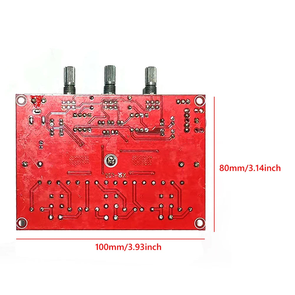 XH-M139 Audio Amplifier Board 2x50W 100W 2.1 Channel Amplifier Modules DC 12-24V 3 Sound Channels Energy Saving Pure HiFi Music