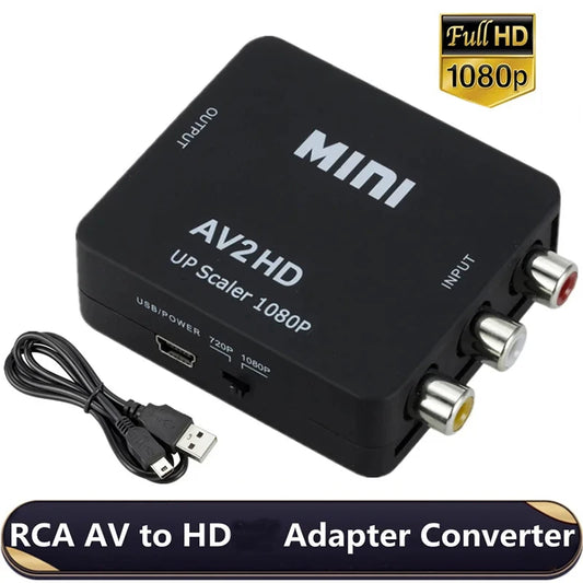 RCA AV to HDMI-compatible Converter AV/CVSB L/R Video Box HD 1080P 1920*1080 Support NTSC PAL Output AV To HDMI-compatible