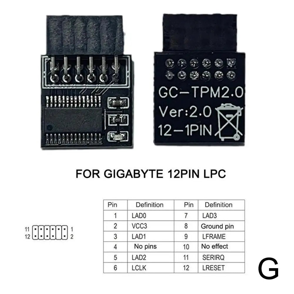 Newest TPM 2.0 Encryption Security Module Remote Card Supports Version 2.0 12 14 18 20-1pin Pin Support Multi-brand Motherboard