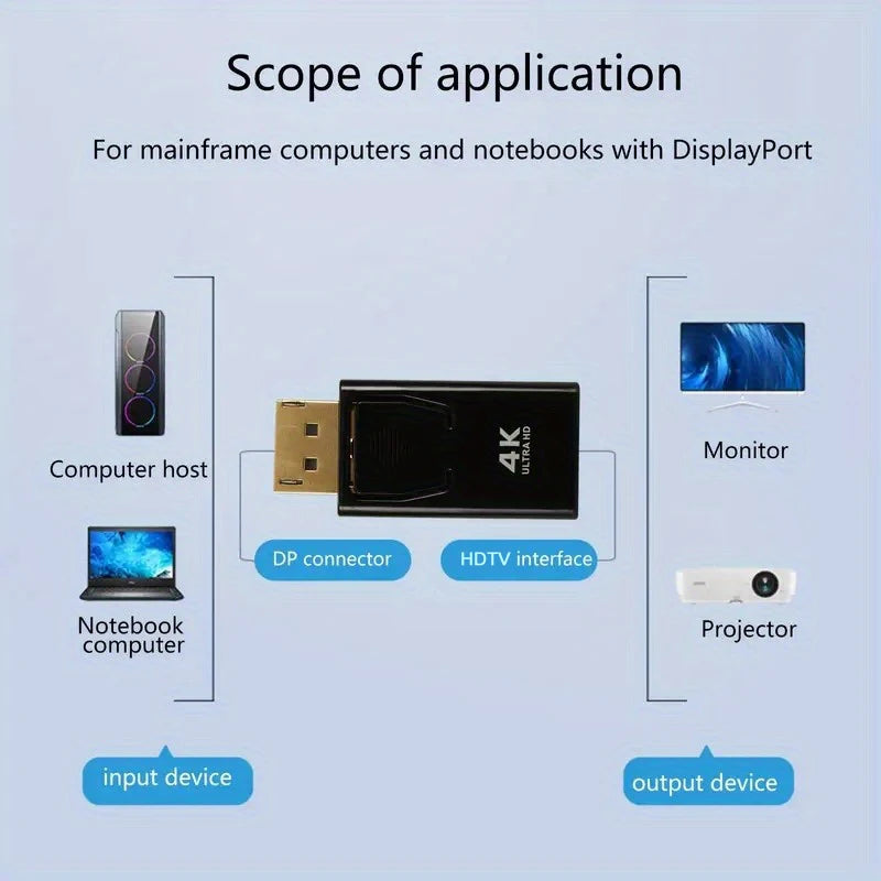 DP To HDTV 4K Connector DisplayPort DP Male to HD Female Adapter Converter Video Audio Plug Switch For Computer TV Laptop