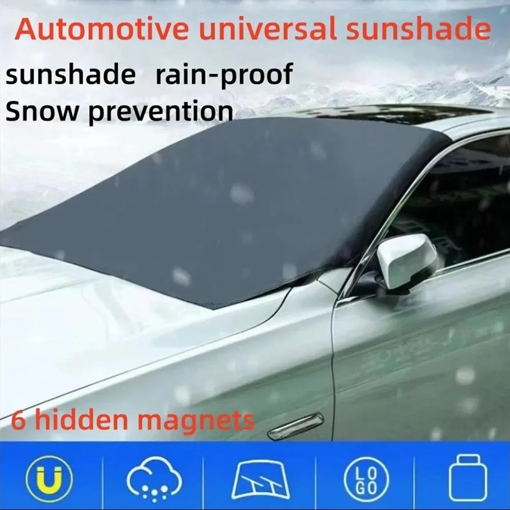 Magnetic Car Front Windscreen Cover Automobile Sunshade Cover Car Windshield Snow Sun Shade Waterproof Car Cover 210 120cm