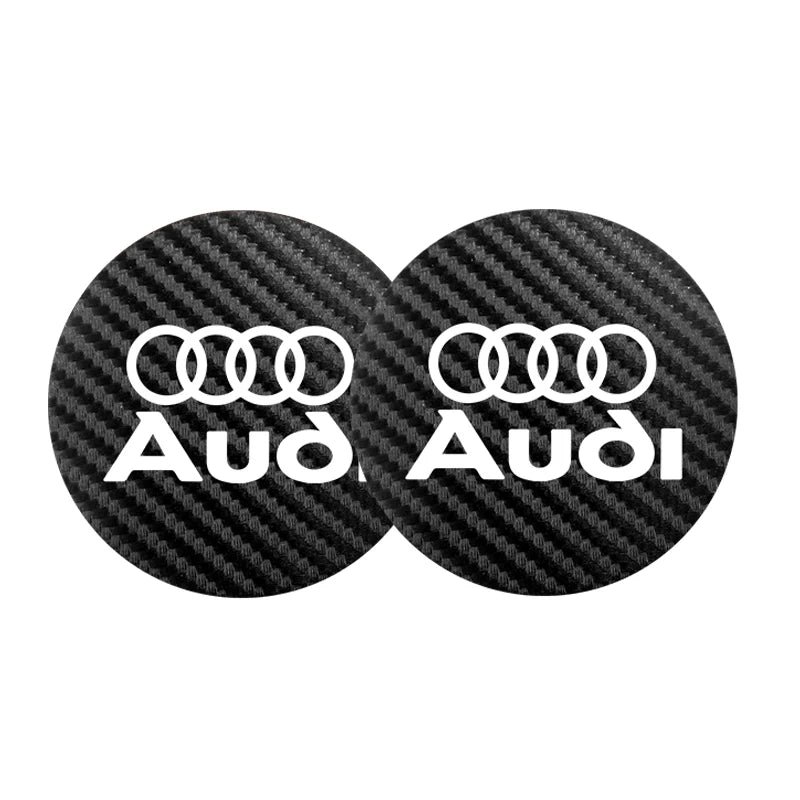 2Pcs Leather Coaster Anti-noise Water Cup Pad Cushion For Audi Sline A3 A1 A4 A6 B8 A5 B7 C7 A7 A8 B9 B6 C6 Q2 Q3 Q5 Q7 Q8 TT S3