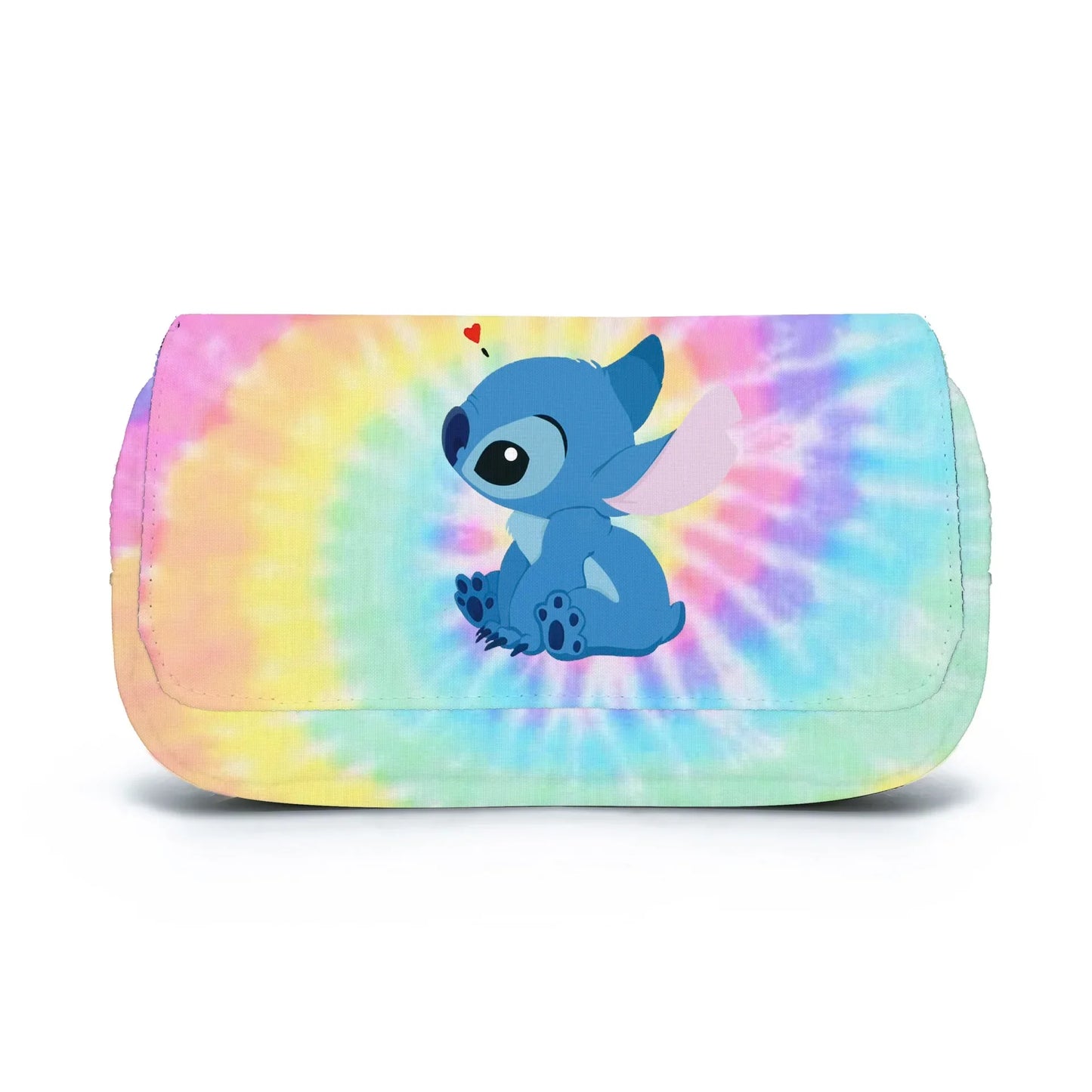 Stitch Fully Printed Flap Pen Bag Stationery Box Pencil Case Primary and Secondary School Girls Anime Kawaii