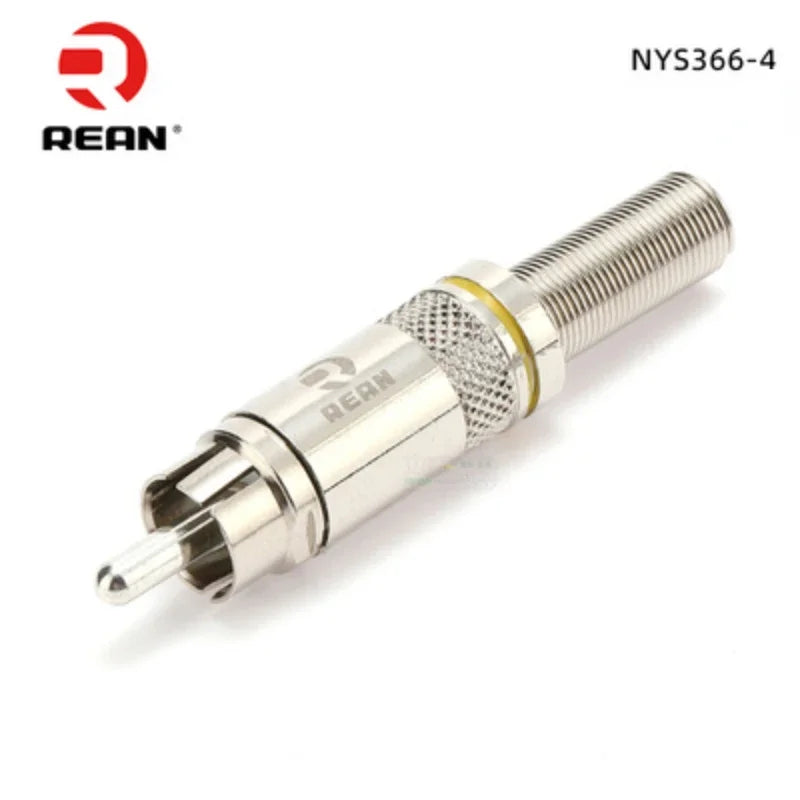 1pcs REAN RCA audio AV video plug gold-plated large tail diameter NYS366-BG fever HIFI DVD