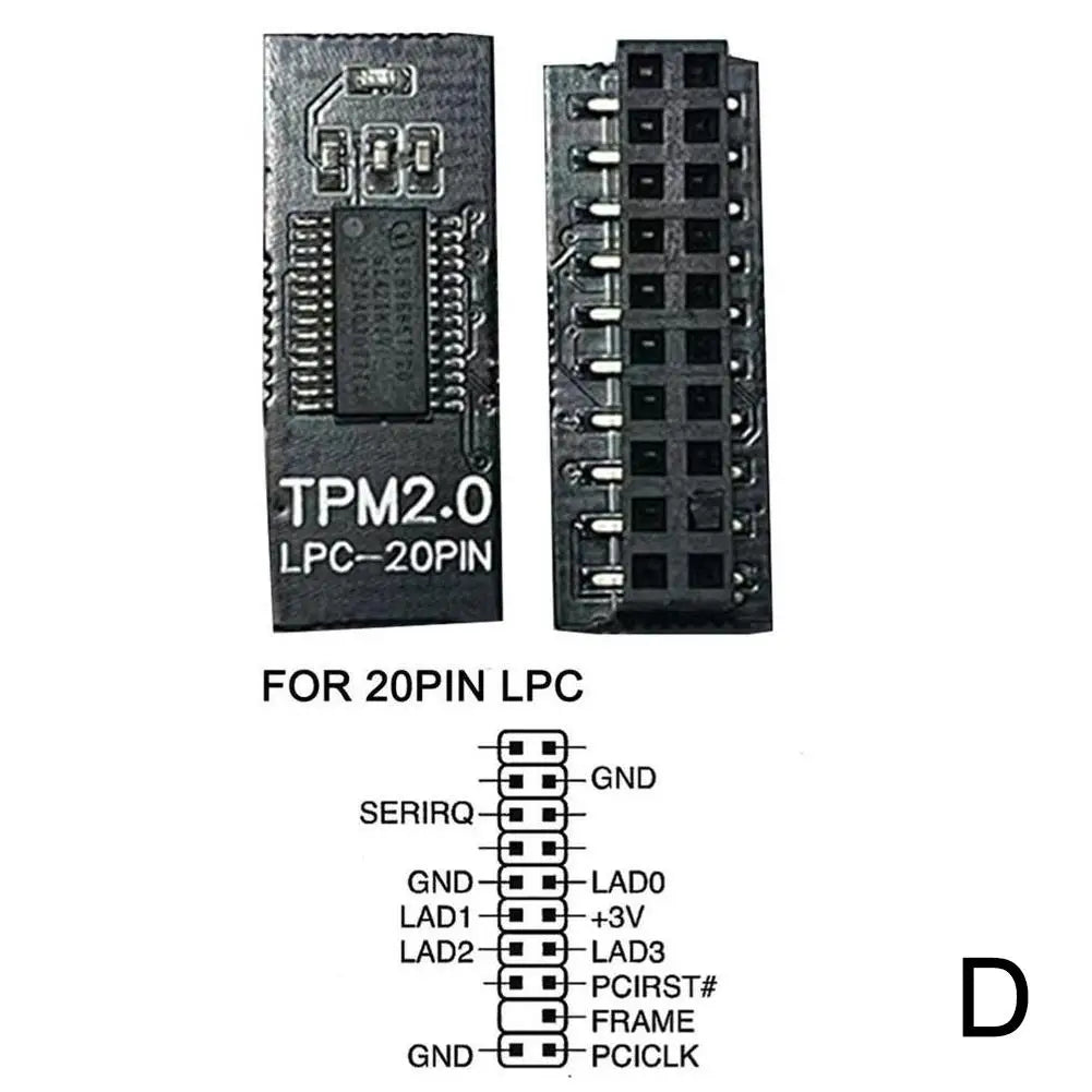 Newest TPM 2.0 Encryption Security Module Remote Card Supports Version 2.0 12 14 18 20-1pin Pin Support Multi-brand Motherboard