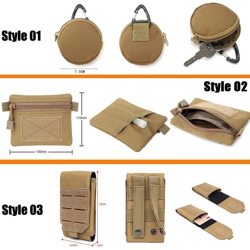 Molle waist bag, men's mobile phone bag, camping EDC bag