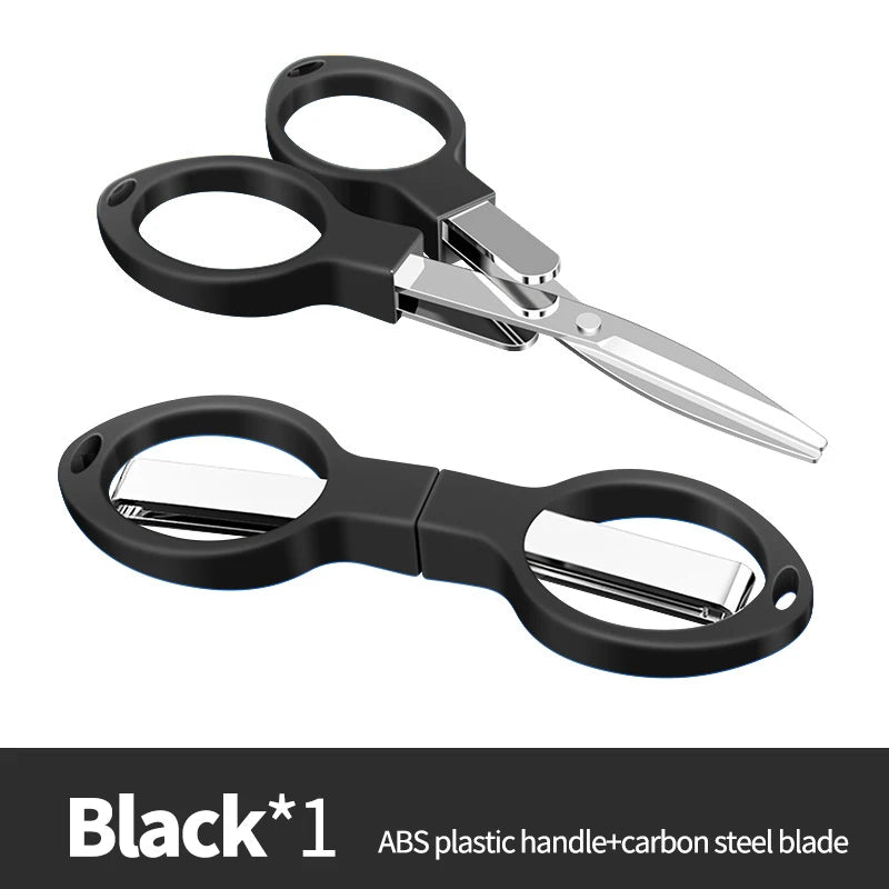 Portable Folding Scissors Carbon Steel Fishing Line Cutting Tools Mini Tackle Supplies Multifunctional Needlework Scissors