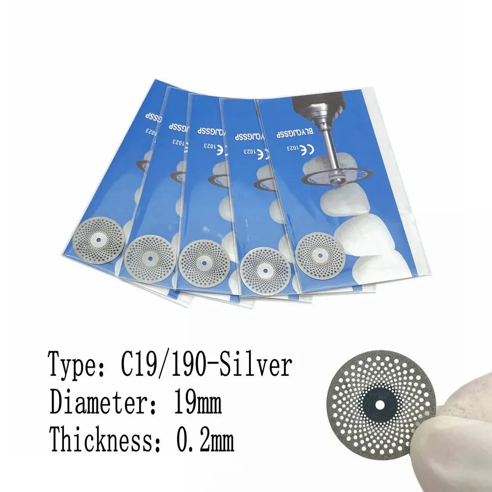 5pcs/Pack Dental Ultra-thin Double Sided Sand Porcelain Cutting Disc Mandrel Denspay Supplier Diamond Polishing Tools