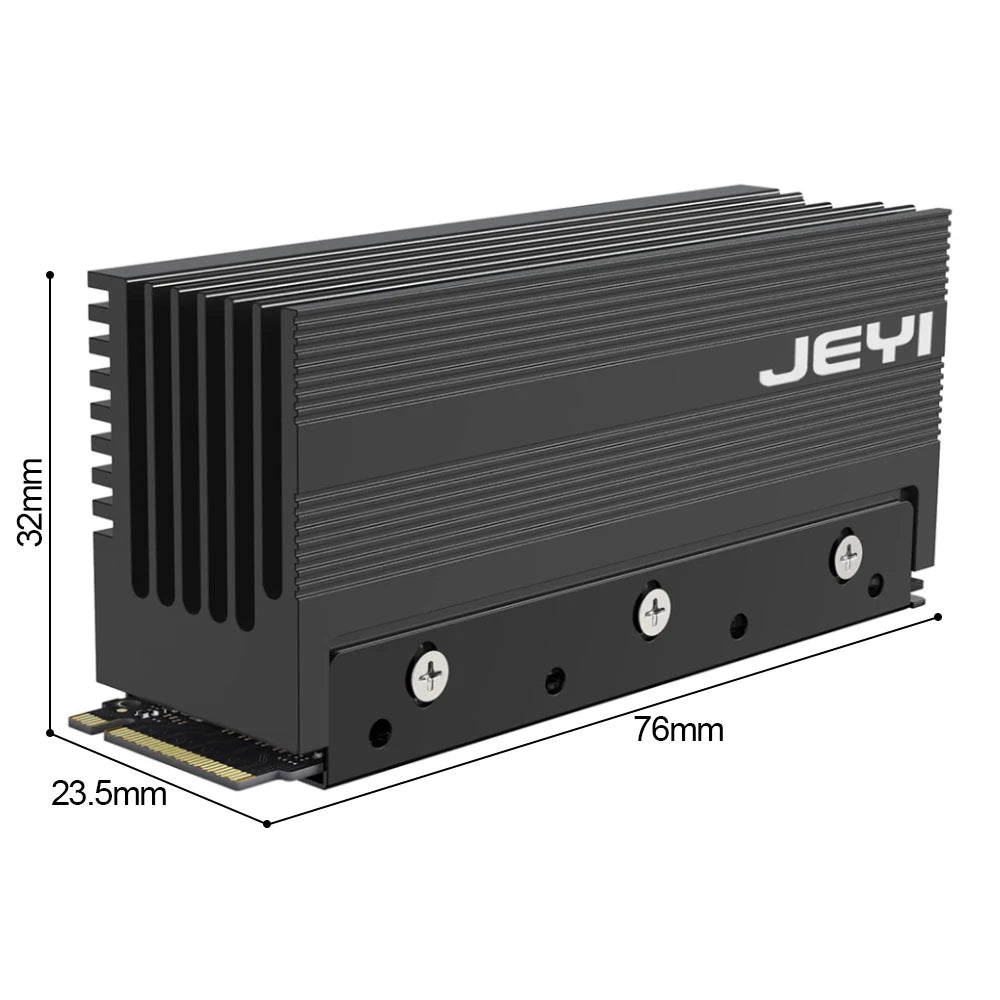 JEYI M.2 2280 SSD HeatSink Cooler, Heavy Duty Aluminum Convective Heat Sink, Passive Heat Sinks with Fins, (35℃ Decrease Max)