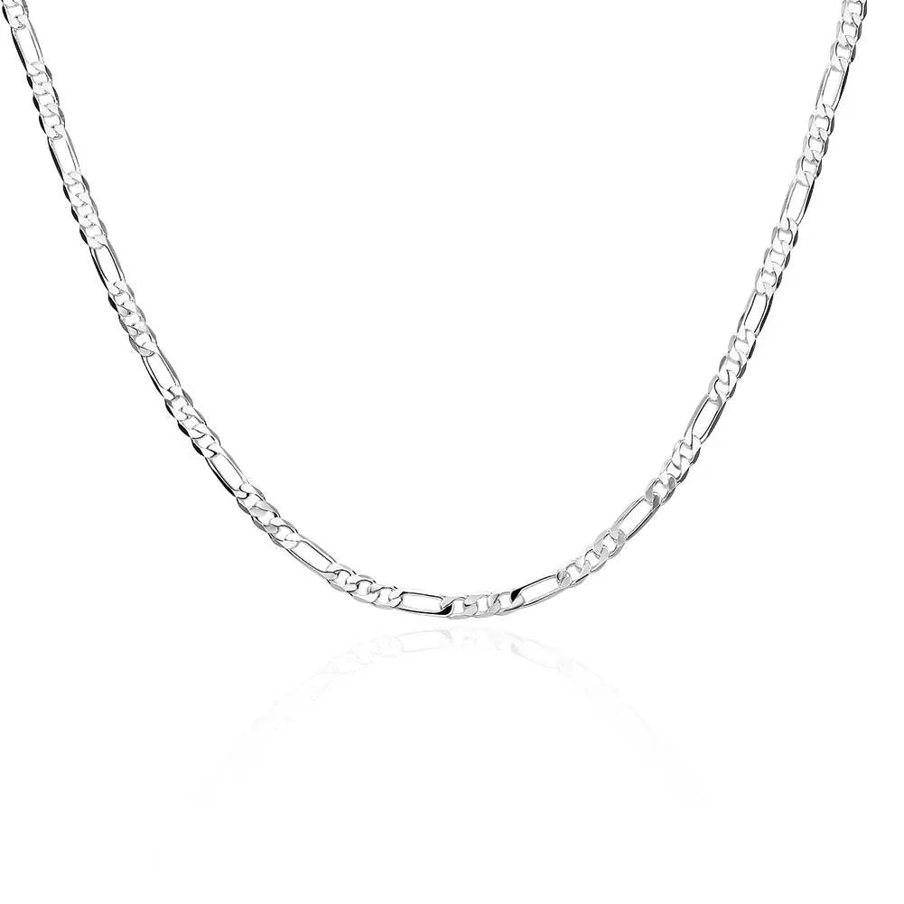 40-75cm 925 Silver 4mm Figaro Chain Necklace For Women Men Long Necklace Hip Hop Jewelry Gift