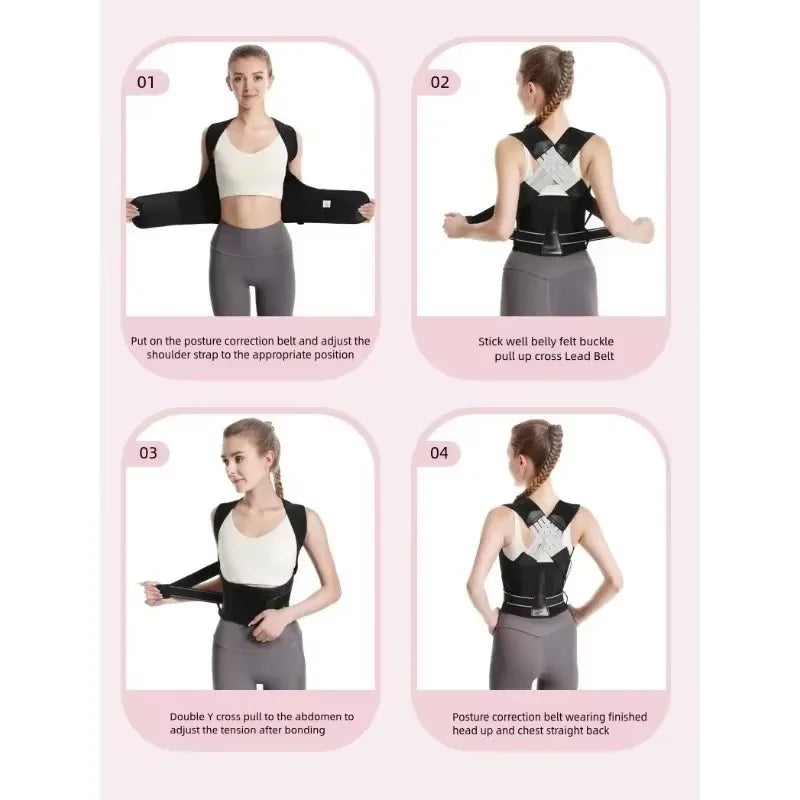 Back Posture Girdle for Women Men Shoulder Posture Corrector Back Support Gym Exercise Pilates Back Straightener Body Shape