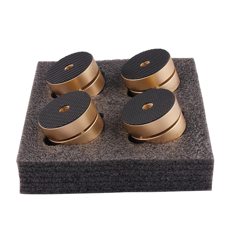 4Pcs High Quality Audiophile Shock Damping Pad HIFI Stand Feet speaker Stabilize Audio CD Aluminum Isolation Feet Pad Foot