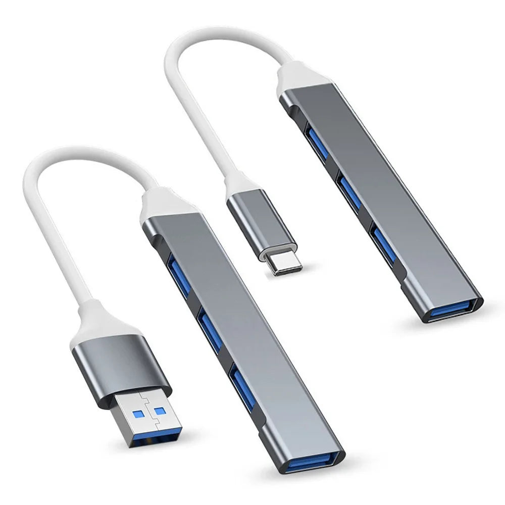 USB Type C HUB MINI USB3.1 Multi 4 Port 4 in 1 Aluminum Alloy Splitter Adapter OTG For Samsung Macbook Pro Air PC Notebook