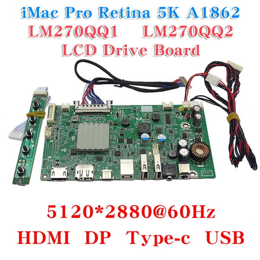 For iMac A1419 A2115 5K LCD Screen Driver Board LM270QQ1 LM270QQ2 Retinal Control Motherboard 5120*2880 QQHD HDMI DP Type-c