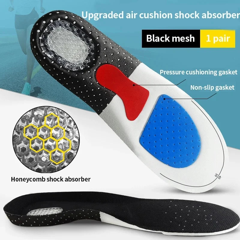 Silicone Sports Insole Arch Support Sports Insole Running Gel Insole Insert Buffer, MEN'S AND WOMEN'S Sports Insole