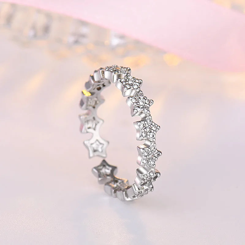 New 925 Sterling Silver Ring Heart Sparkle AAA Zircon High Quality For Women Rings Wedding Fine Jewelry Accessories Party Gift