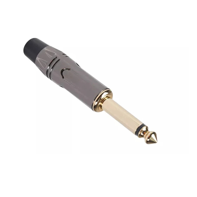 1Pcs 2 Pole Mono Stereo Jack 6.35mm Connector Gold-Plated 6.3MM 1/4 Inch Plug Audio Microphone Cable Connector