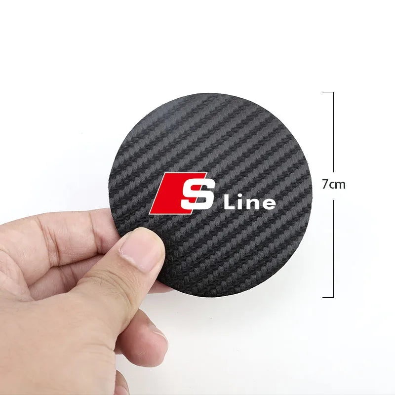 2Pcs Leather Coaster Anti-noise Water Cup Pad Cushion For Audi Sline A3 A1 A4 A6 B8 A5 B7 C7 A7 A8 B9 B6 C6 Q2 Q3 Q5 Q7 Q8 TT S3