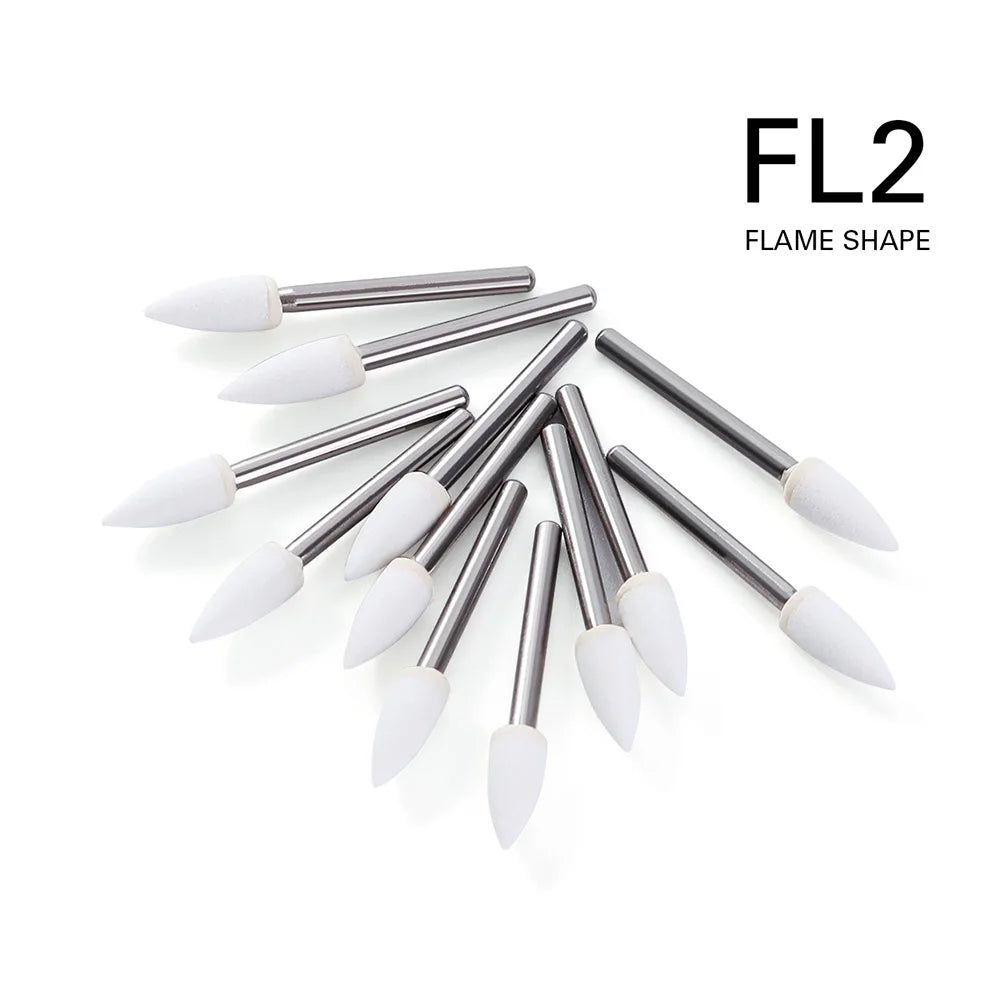 Azdent White Stone Polishing Burs for Porcelain & Resin