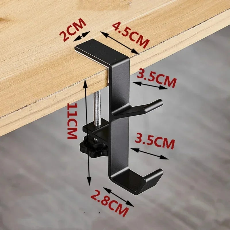 Gancho de borda de mesa ajustável, Gaming Headset Hanger, armazenamento de mochila estudantil, gancho suspenso, sem soco