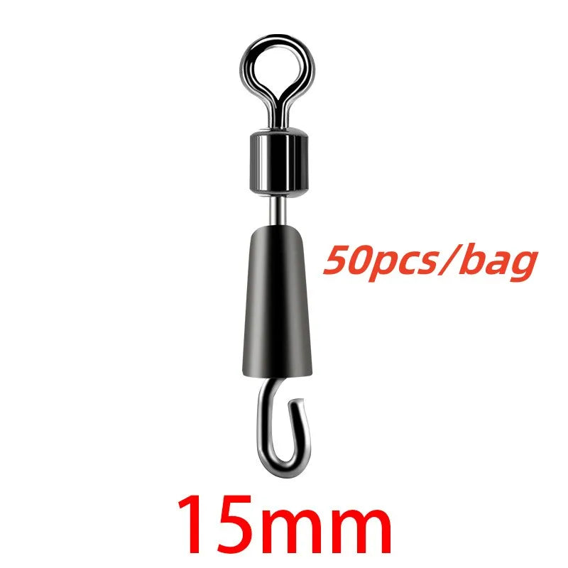 30/50PCS Bearing Swivels Ball Bearing Swivel Solid Rings Fishing Connector Ocean Boat Quick Fast Link Connector