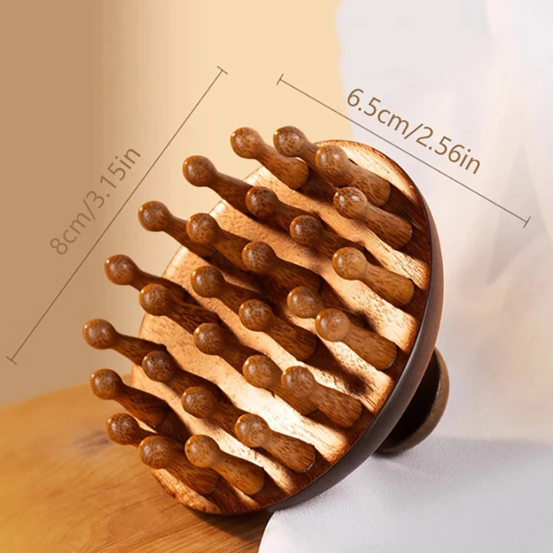 Multi-Functional Wood Therapy Massage Comb Scalp Head Massager Natural Sandalwood Circular Tooth Guasha Scraping Body Massager