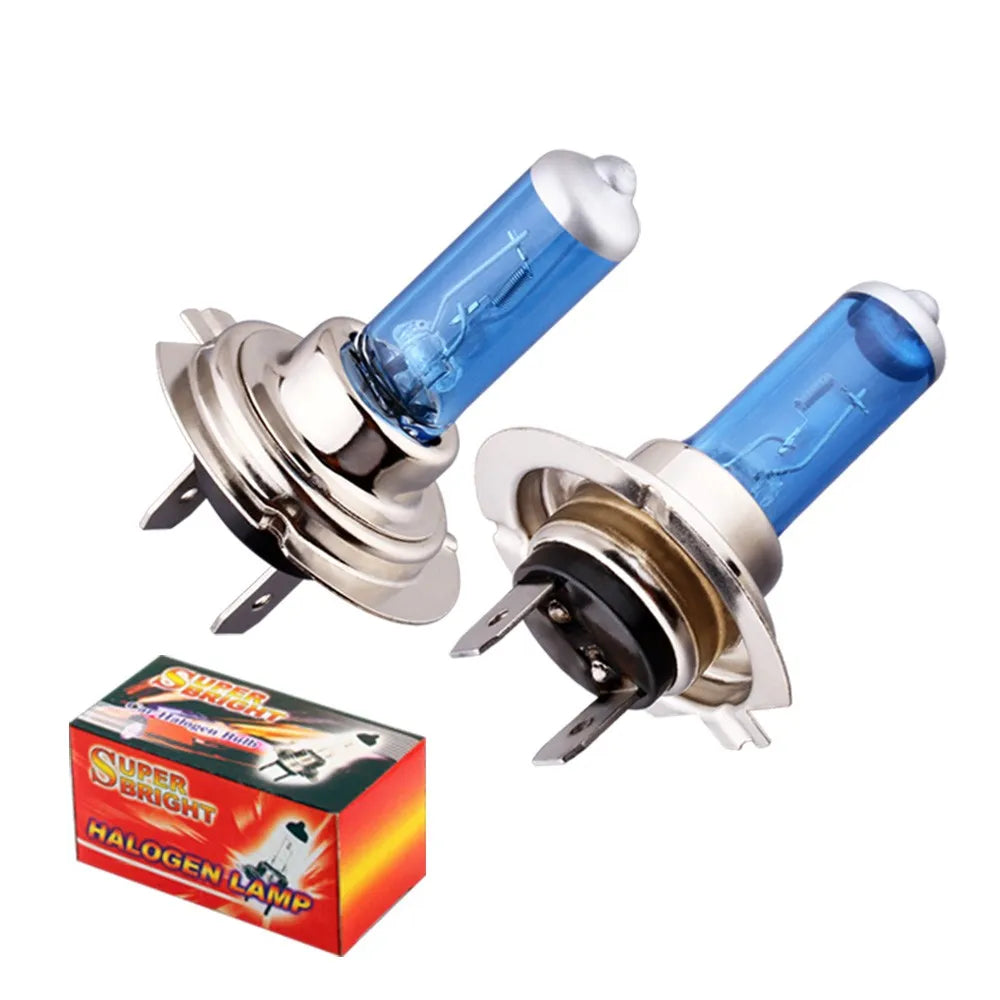 2pcs H7 100W 12V 55W Super Bright White Fog Lights Halogen Bulb High Power Car Headlights Lamp Car Light Source Parking