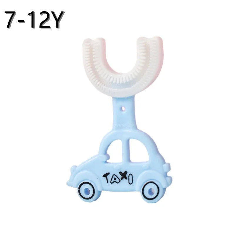 360 Degree U-shaped Baby Toothbrush Cute Cartoon Children Teethbrush Oral Care Cleaning Brush Silicone Kids Toothbrush Oral Tool