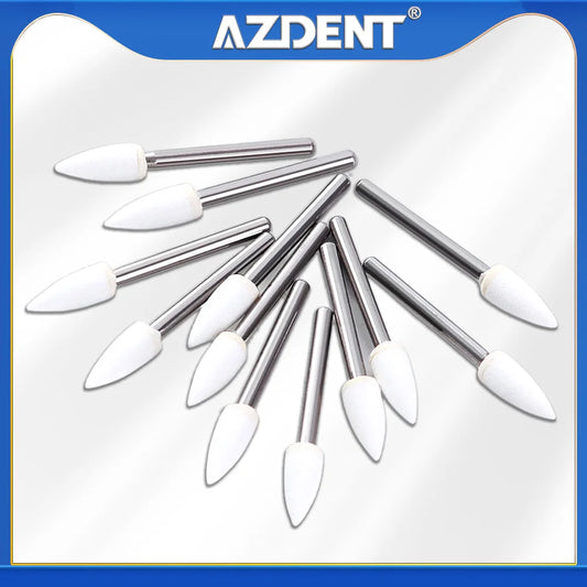 Azdent White Stone Polishing Burs for Porcelain & Resin