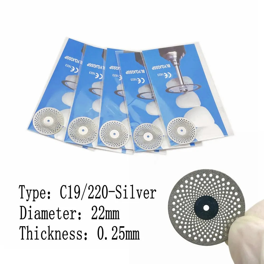 5pcs/Pack Dental Ultra-thin Double Sided Sand Porcelain Cutting Disc Mandrel Denspay Supplier Diamond Polishing Tools