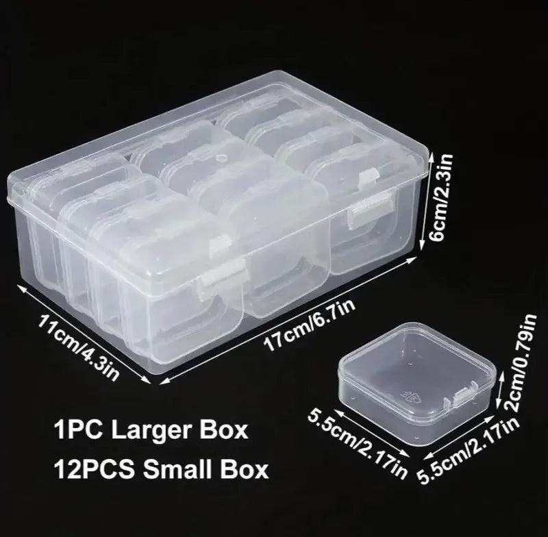 Transparent Plastic Box, Packaging Box, Female Jewelry Portable Handheld Diy Handmade Material Desktop Storage Set Box