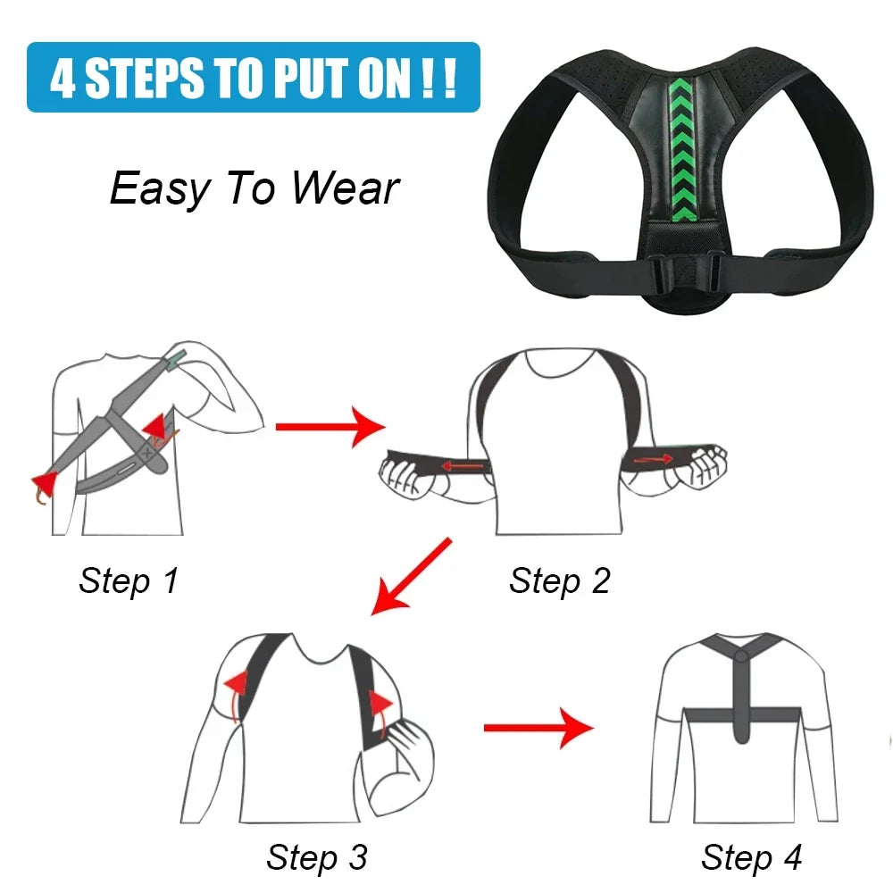 1PC Back Posture Corrector Anti-camel sitting posture correction belt back orthopedic Adjustable Upper Back Straight Body Brace