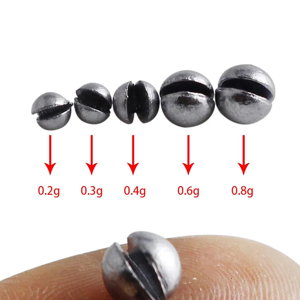 205pcs Fishing Weights Sinkers Kit Lead Split Shot Fishing Line Sinkers 5 Sizes Removable Egg Lead Assortment Accessories